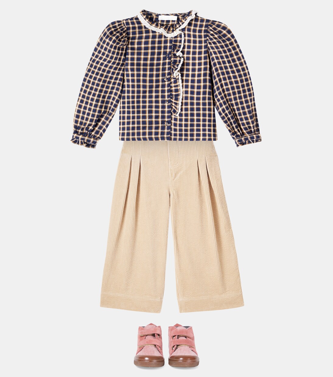 Ginevra checked ruffled shirt | C'era Una Volta