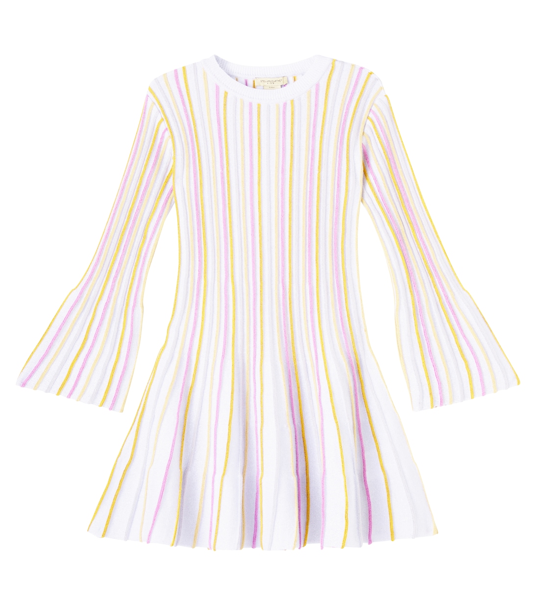 Vestido en mezcla de algodón a rayas | Stella McCartney Kids