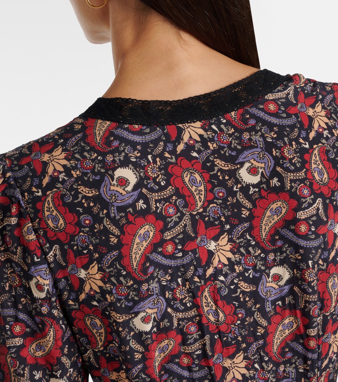 Amina 플로럴 크레이프 드 신 미디 드레스 | Rixo