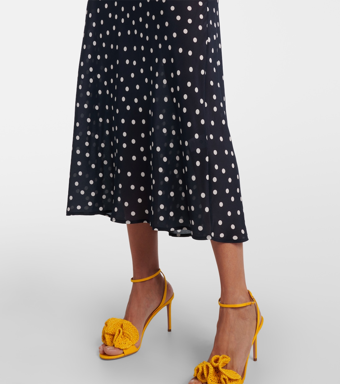 Ardith polka-dot silk midi skirt | Rixo