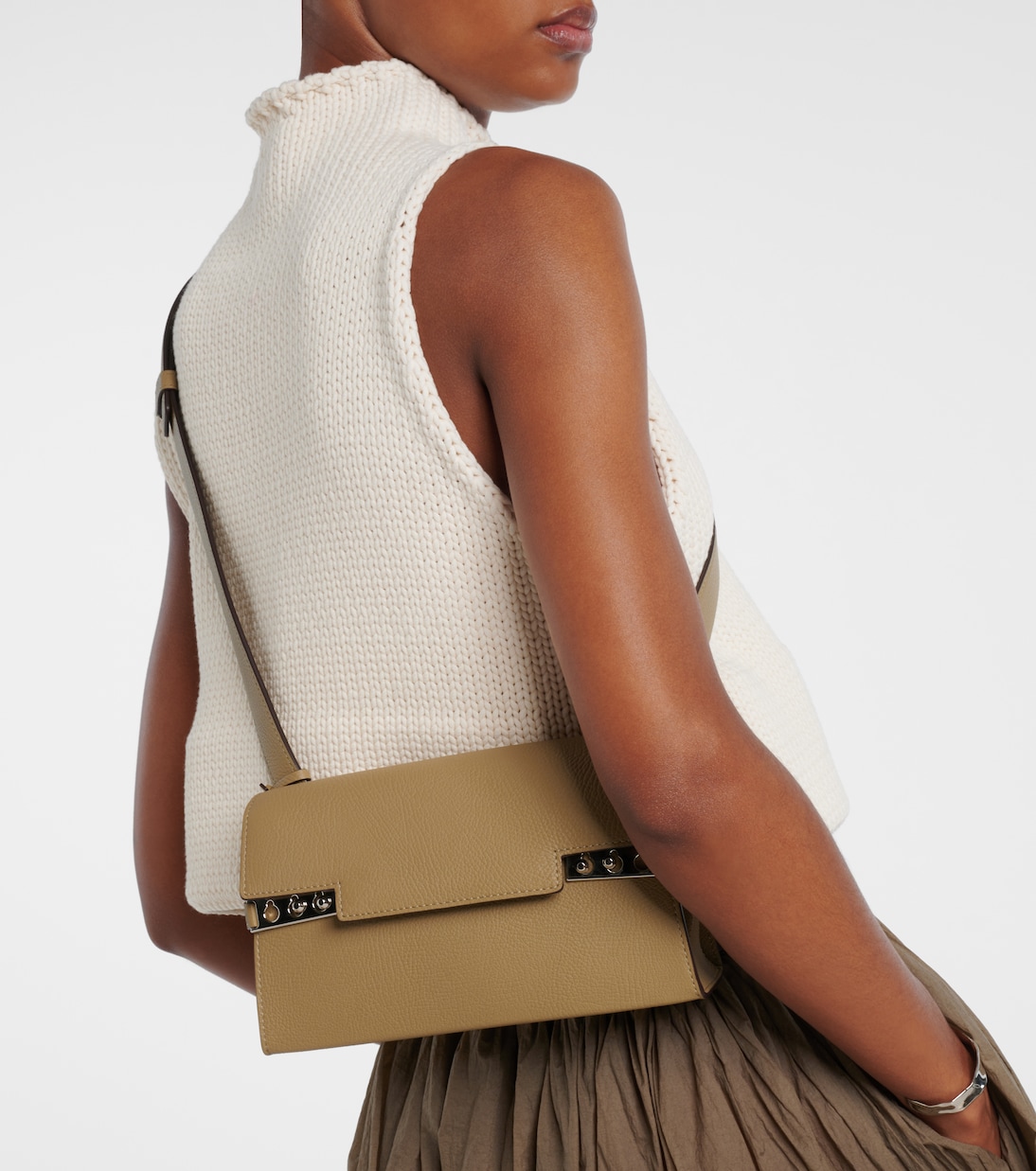 Schultertasche Tempête City Small aus Leder | Delvaux