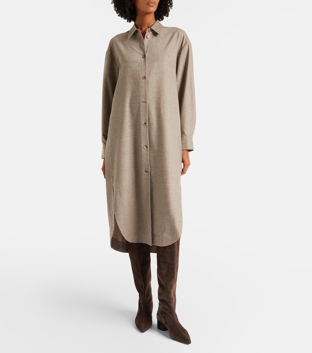 Gloria wool and cashmere shirt dress | Khaite