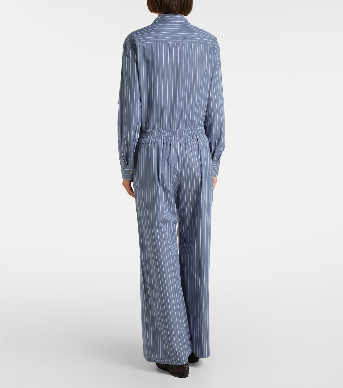 Yoshi cotton-blend twill wide-leg pants | Leset