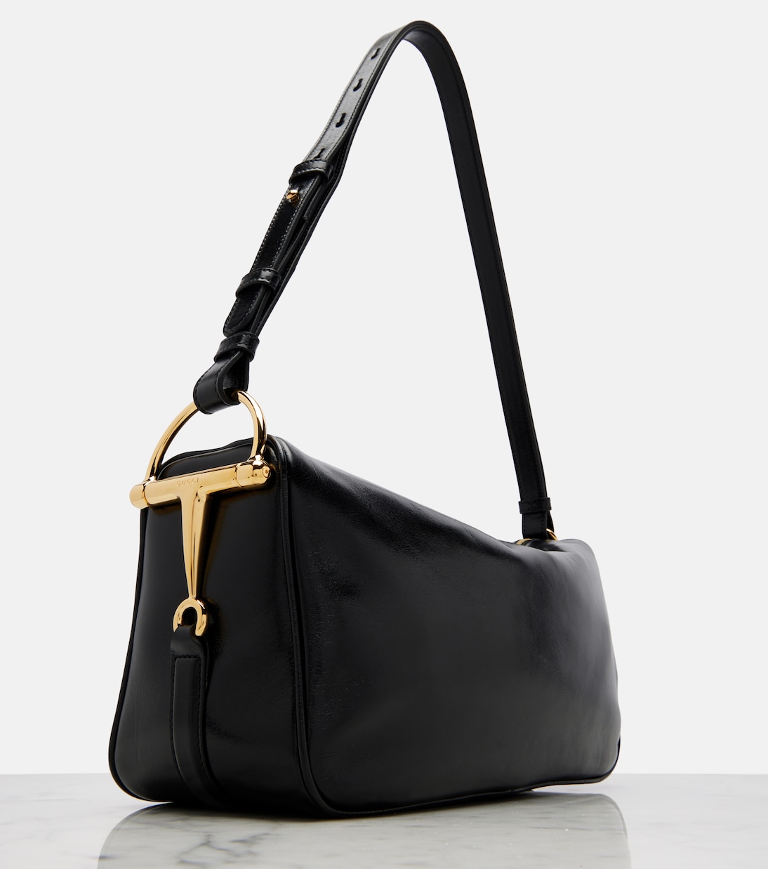 Schultertasche Half Horsebit Medium aus Leder | Gucci