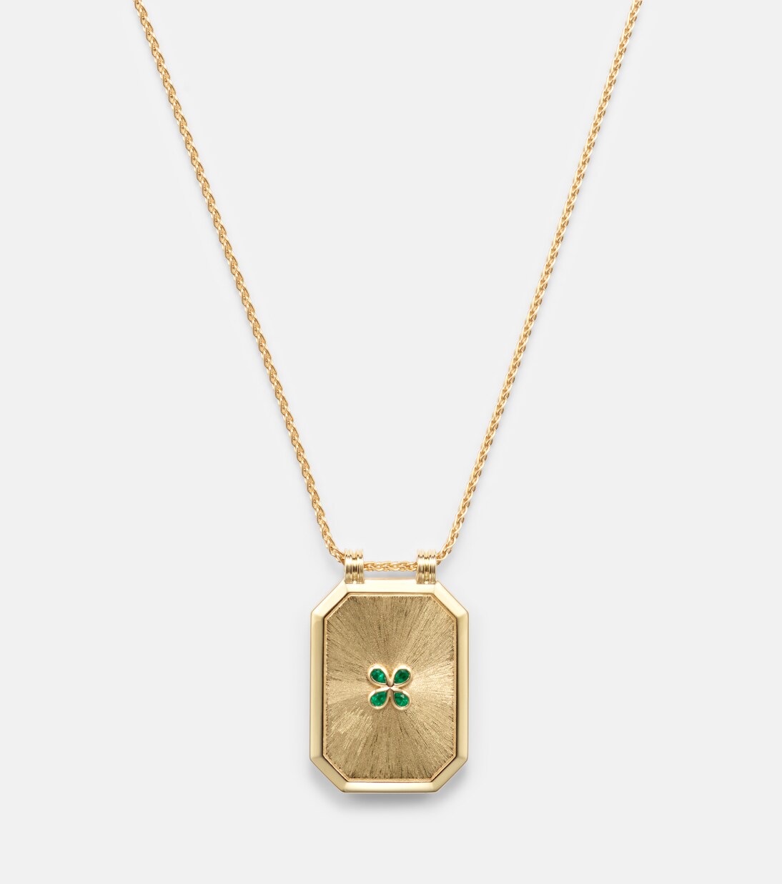 Luck 18kt gold pendant necklace with emerald | Marie Lichtenberg