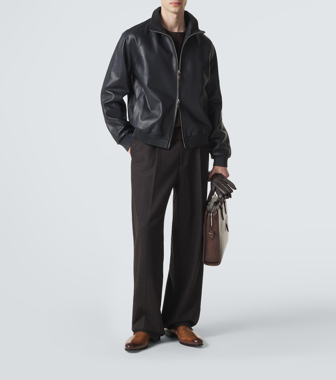 Leather blouson jacket | Berluti
