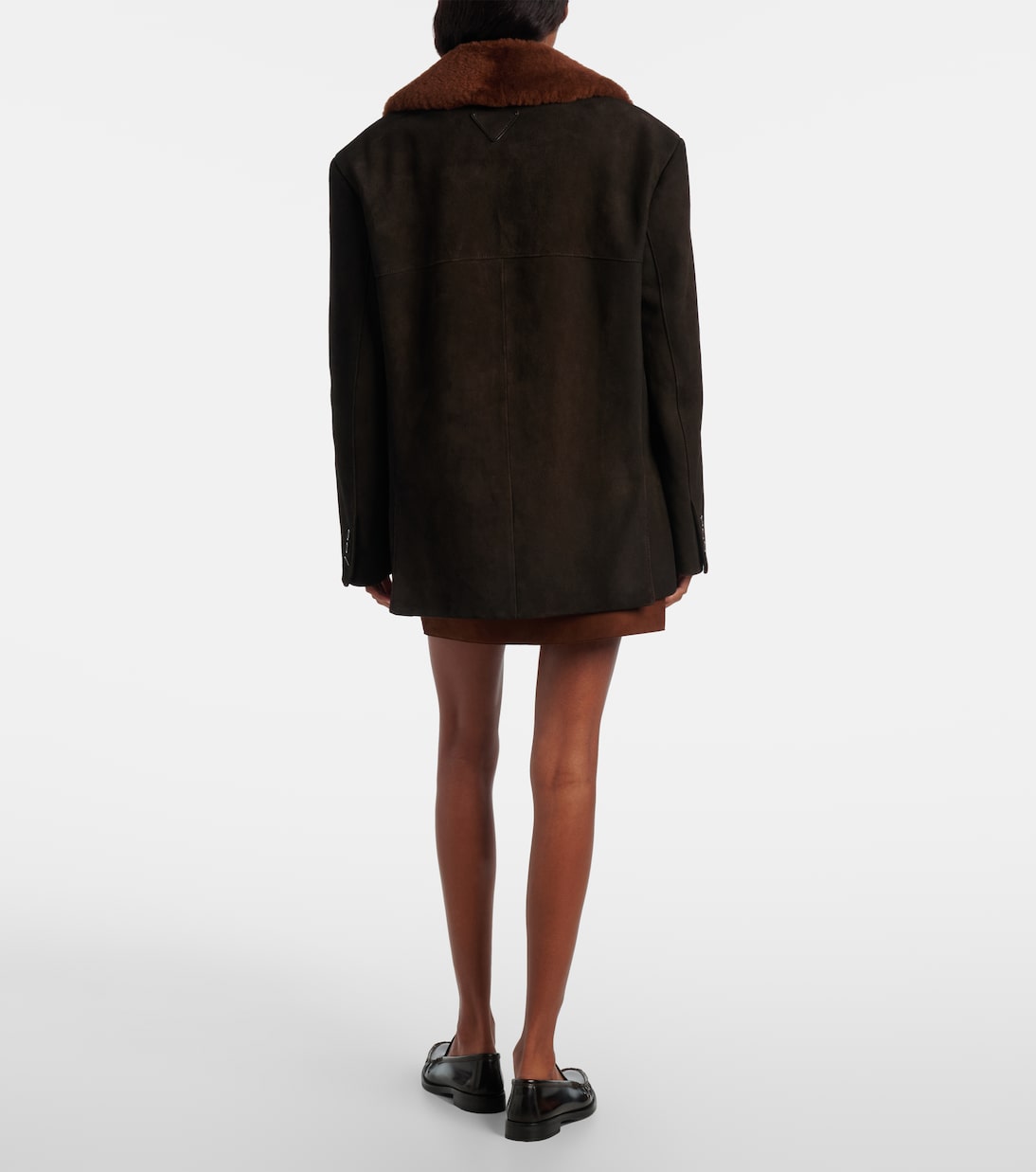 Jacke aus Veloursleder mit Shearling  | Prada