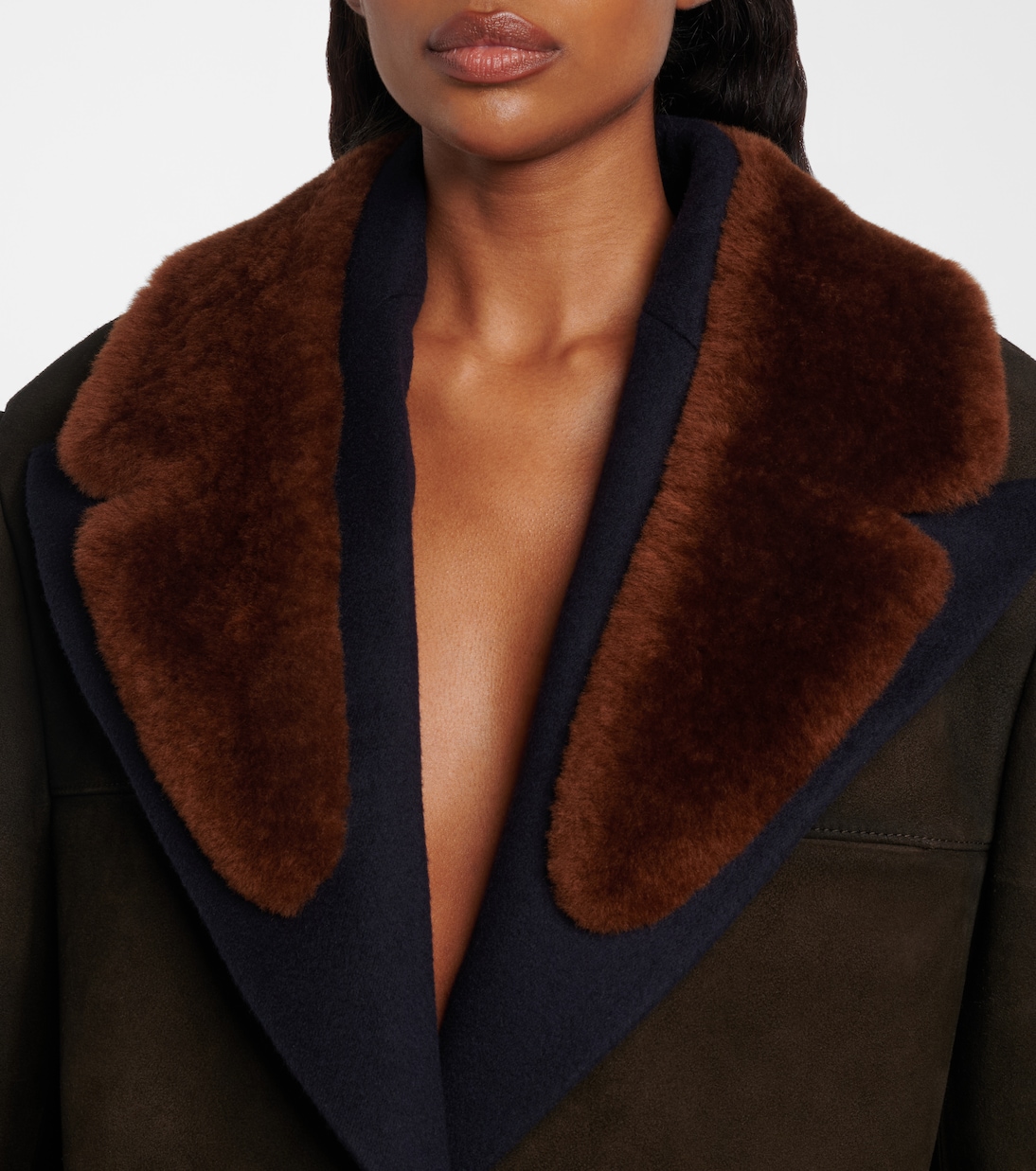 Jacke aus Veloursleder mit Shearling  | Prada