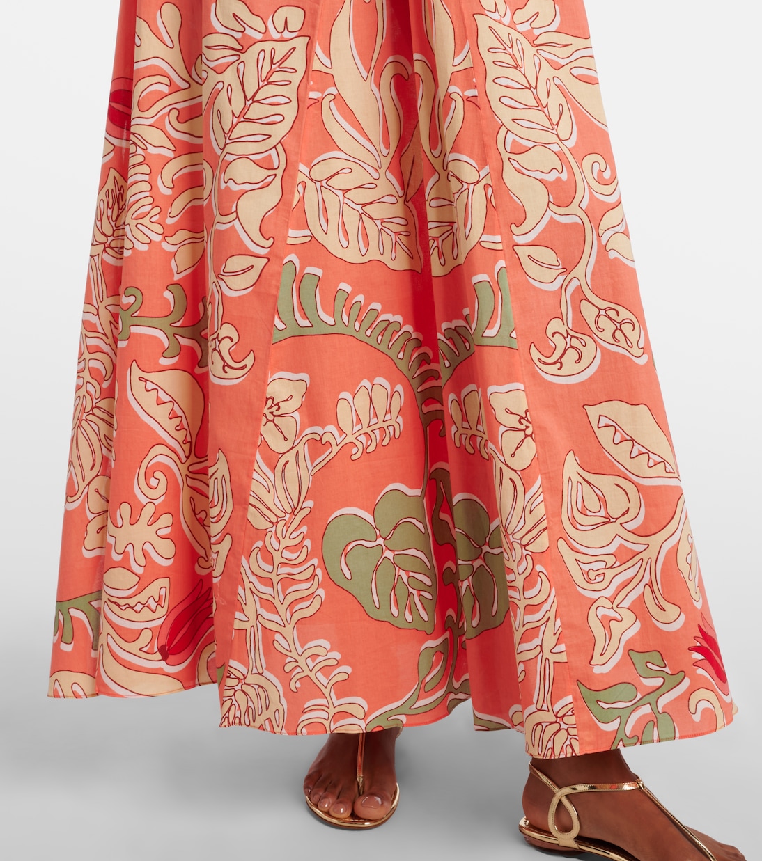 Robe longue Noreen imprimée en coton | Poupette St Barth