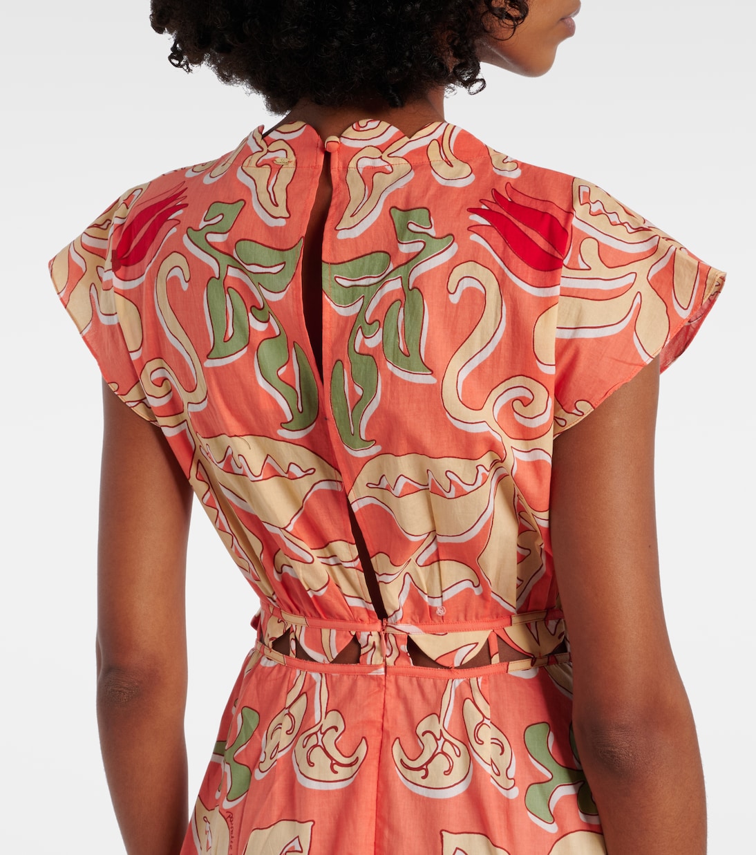 Robe longue Noreen imprimée en coton | Poupette St Barth