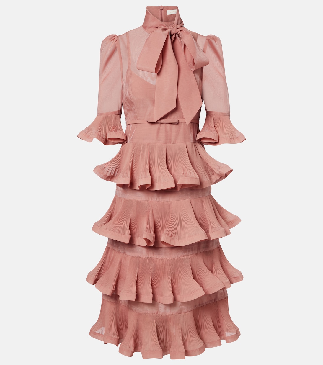 Tiered pleated midi dress | Zimmermann