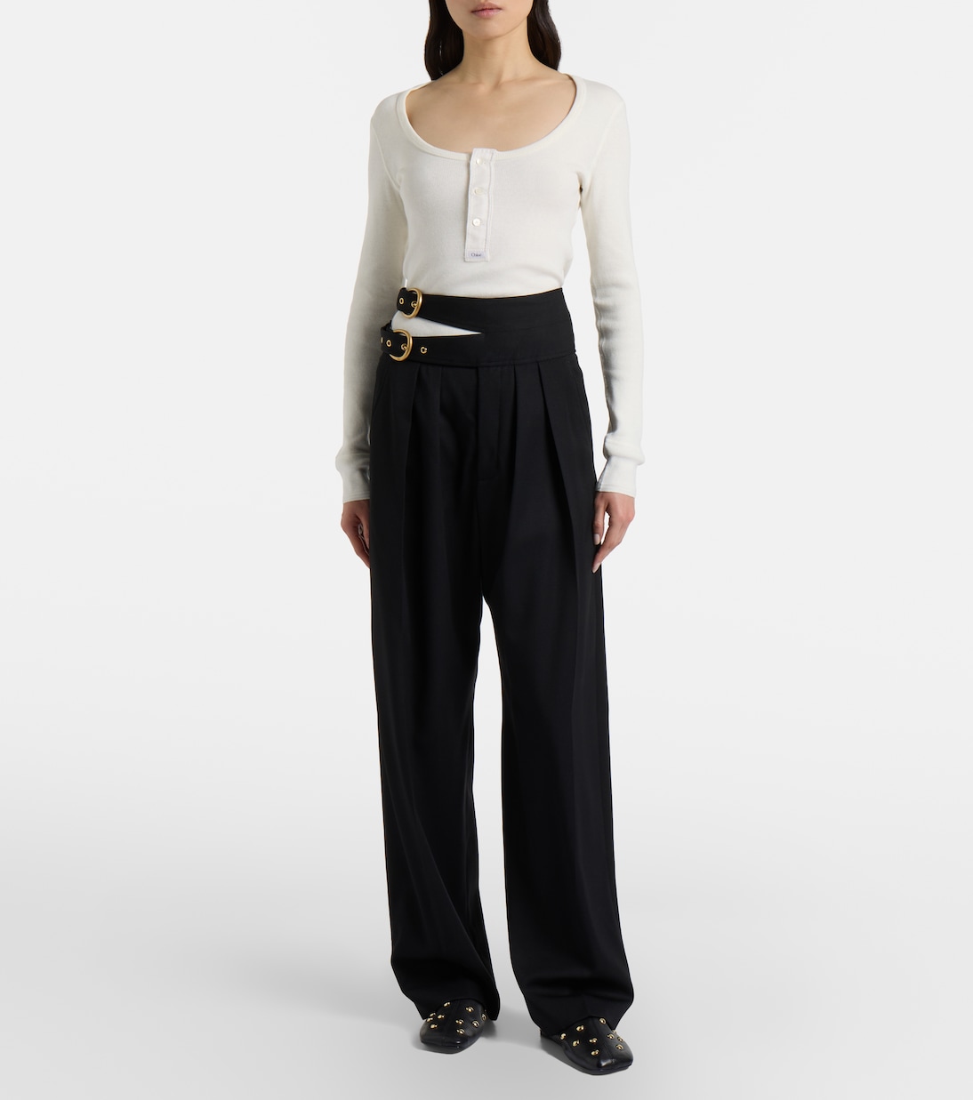 Cotton jersey Henley shirt | Chloé