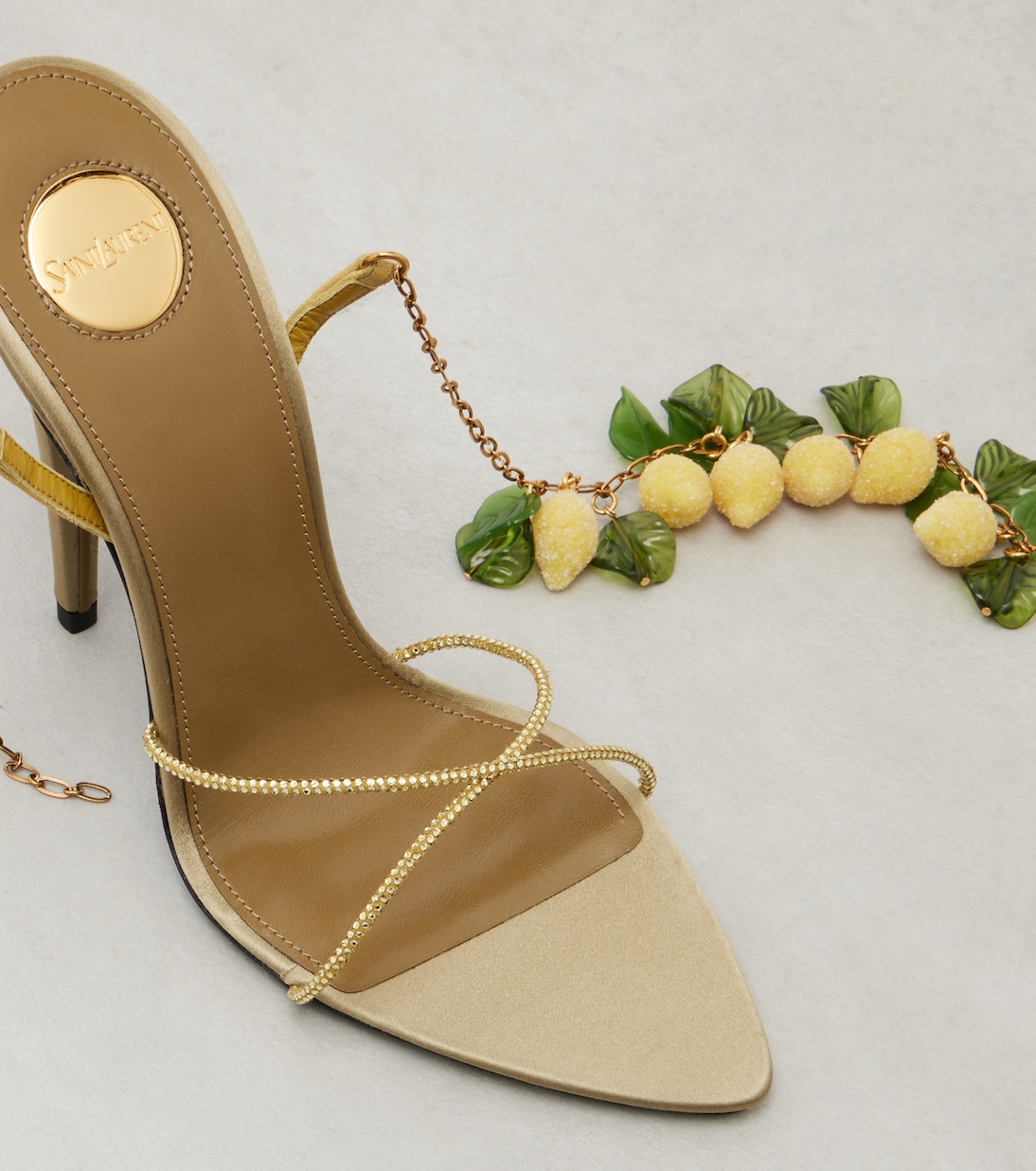 Mon Chéri embellished suede sandals | Saint Laurent