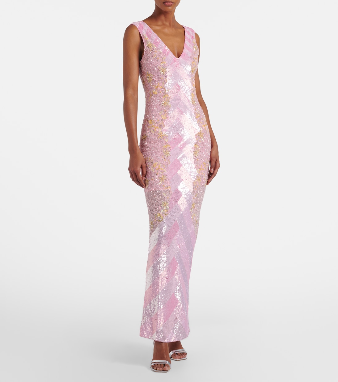Panorama embellished caped gown | Là Fuori