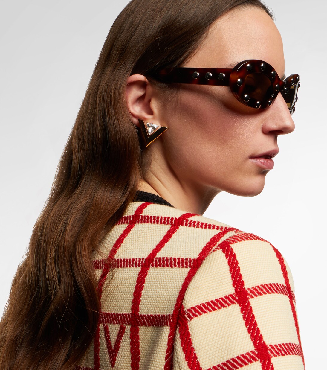 VLogo studded oval sunglasses | Valentino