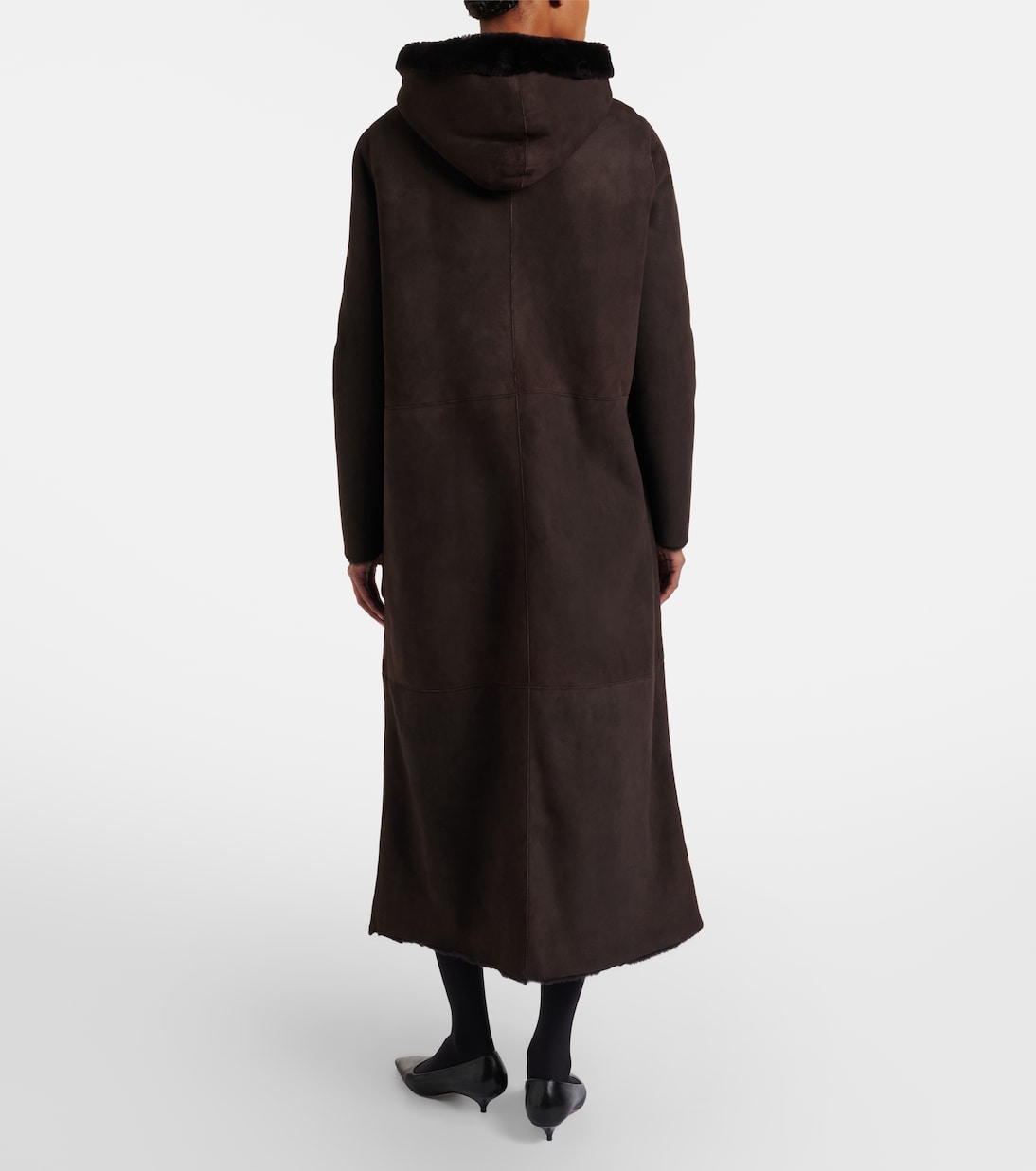 Mantel Anaya aus Veloursleder mit Shearling | The Row