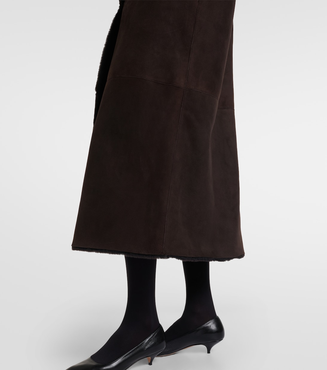 Mantel Anaya aus Veloursleder mit Shearling | The Row