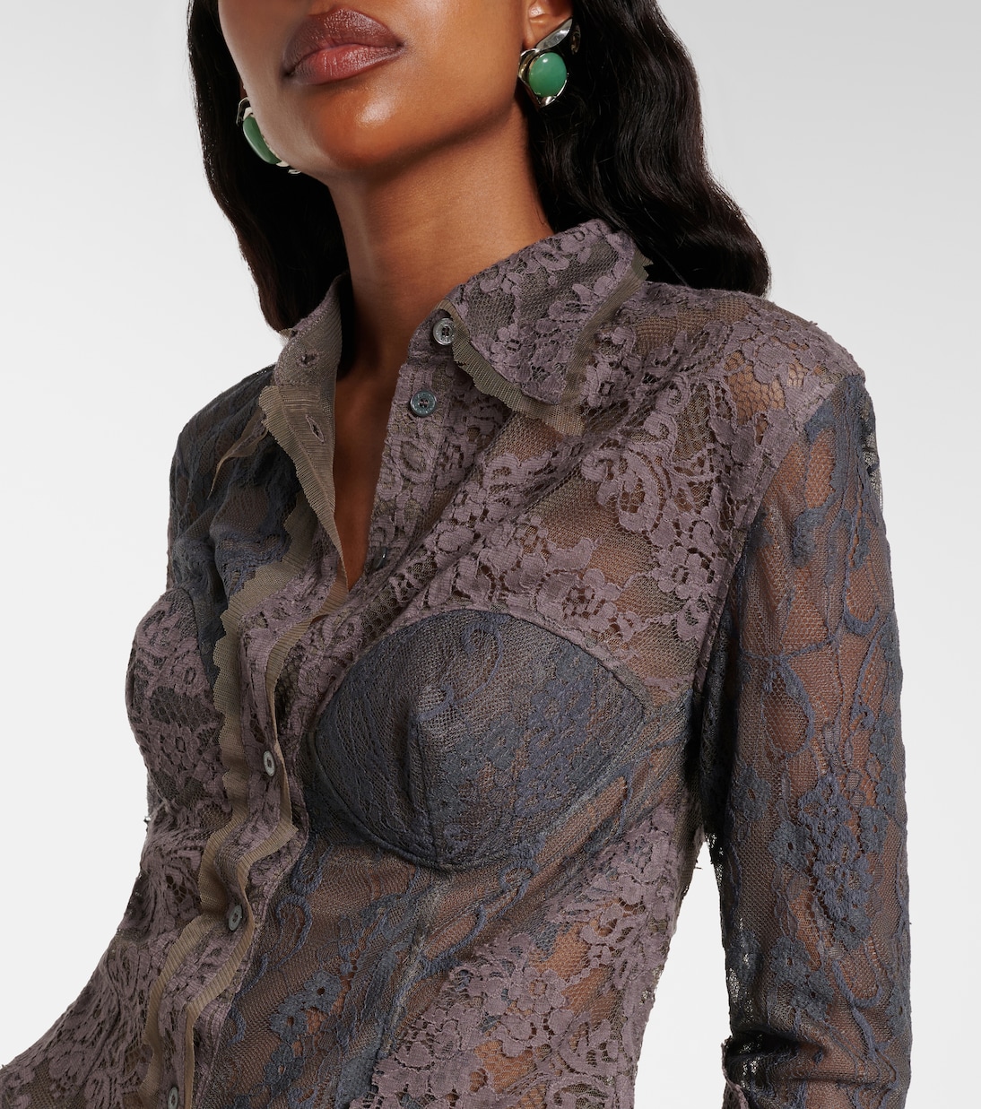 Cotton-blend lace shirt | Acne Studios