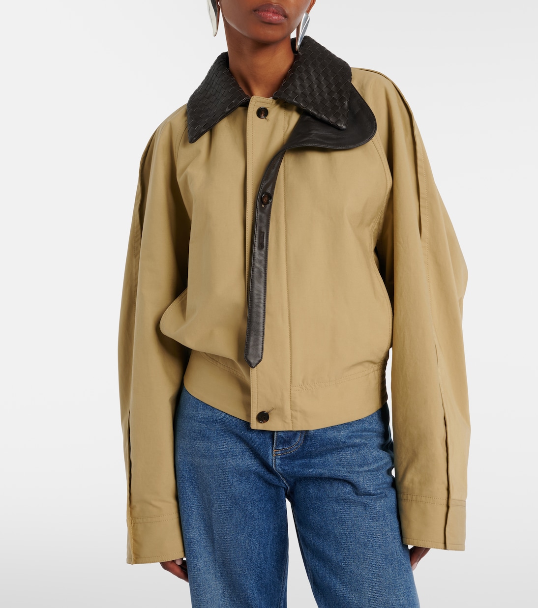 Blouson Intrecciato mit Leder | Bottega Veneta