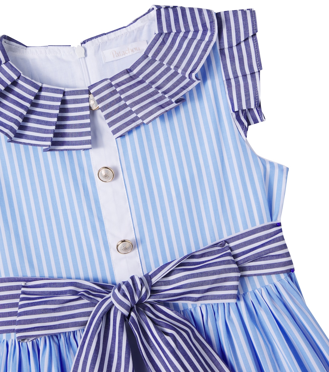 Bow-detail striped cotton shirt dress | Patachou