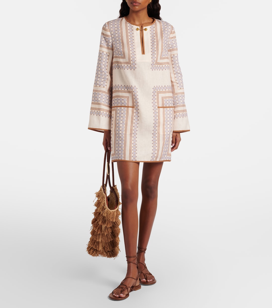 Printed linen minidress | Zimmermann
