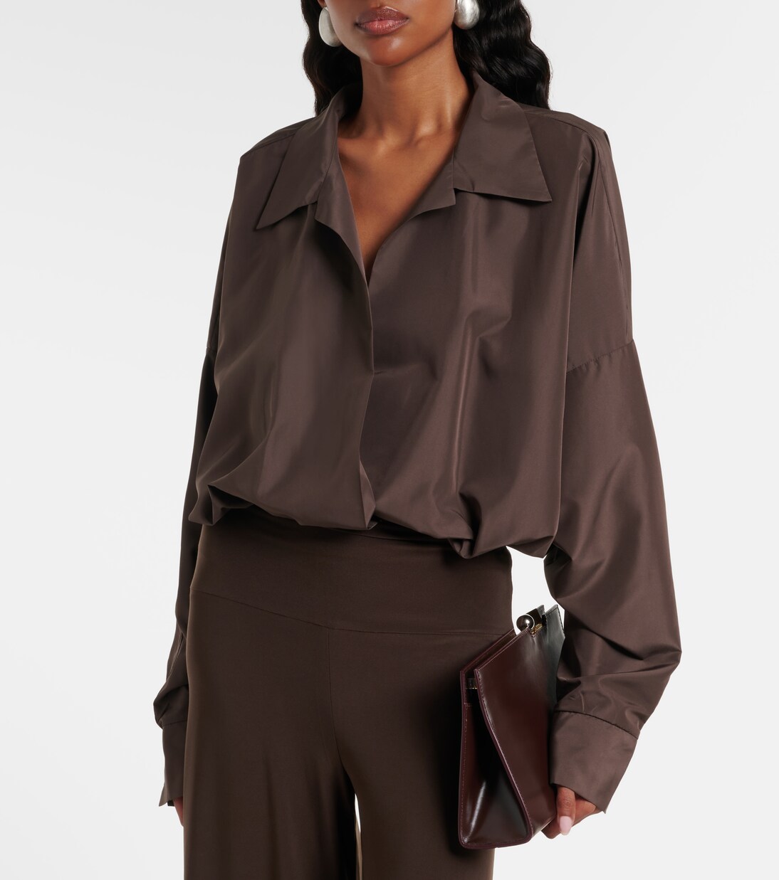 Oversized satin bodysuit | Norma Kamali