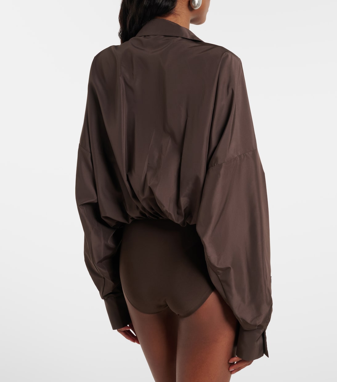 Oversized satin bodysuit | Norma Kamali