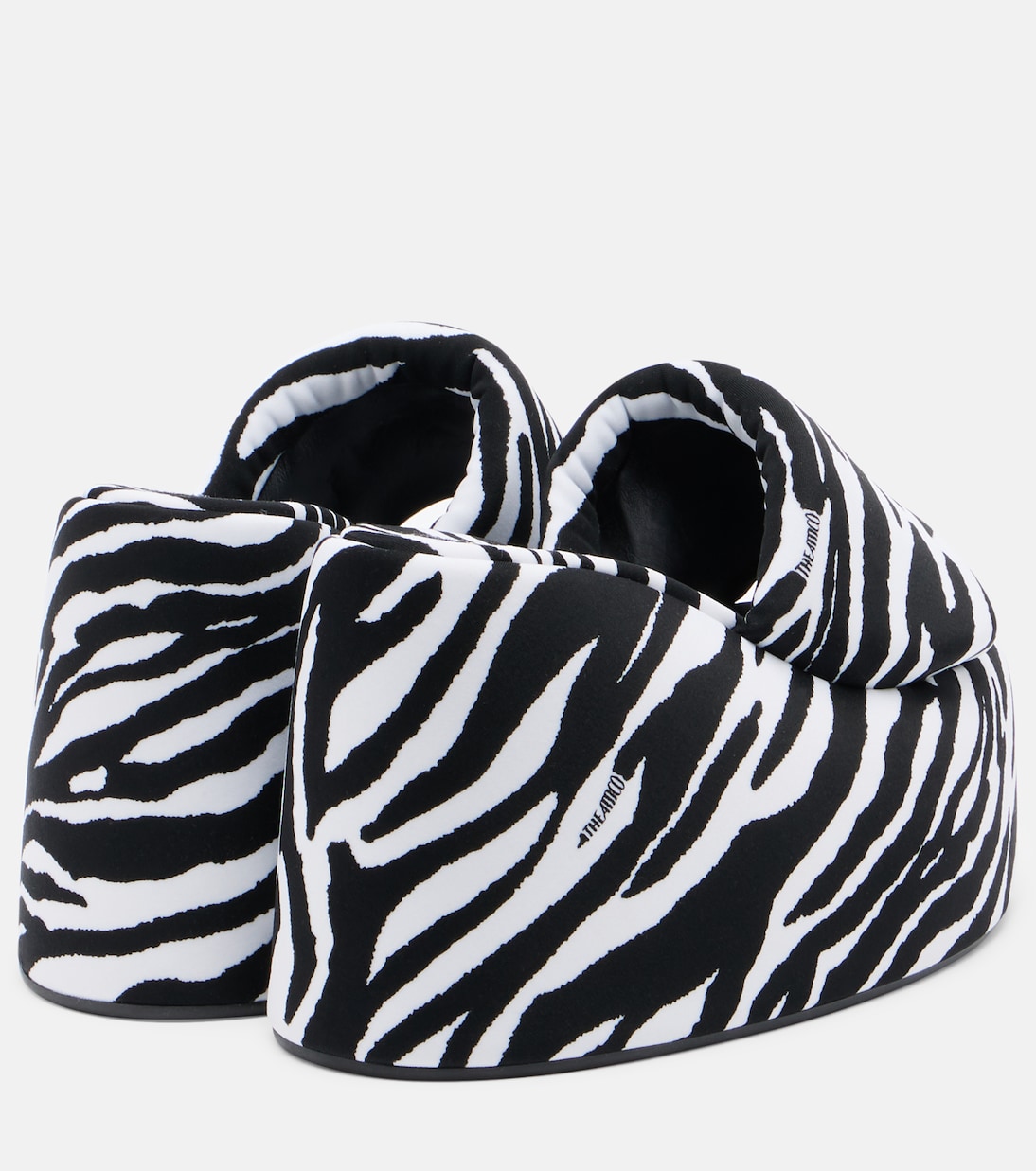 Mochi zebra-print platform slides | The Attico