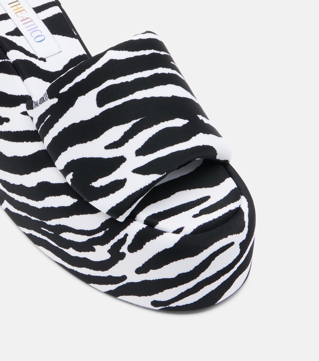 Mochi zebra-print platform slides | The Attico