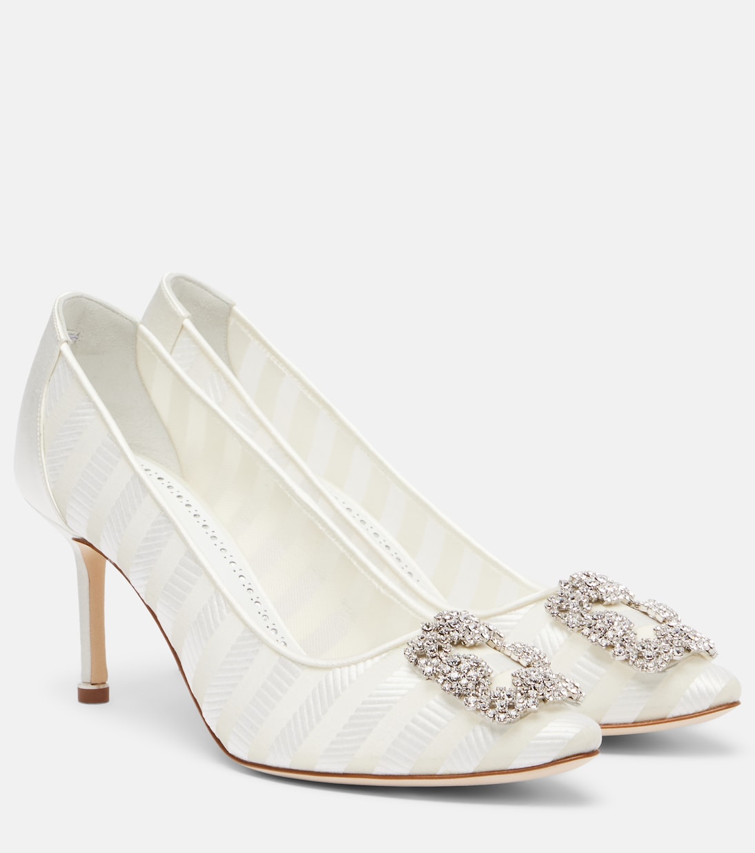 Pumps Hangisi aus Organza mit Kristallen | Manolo Blahnik