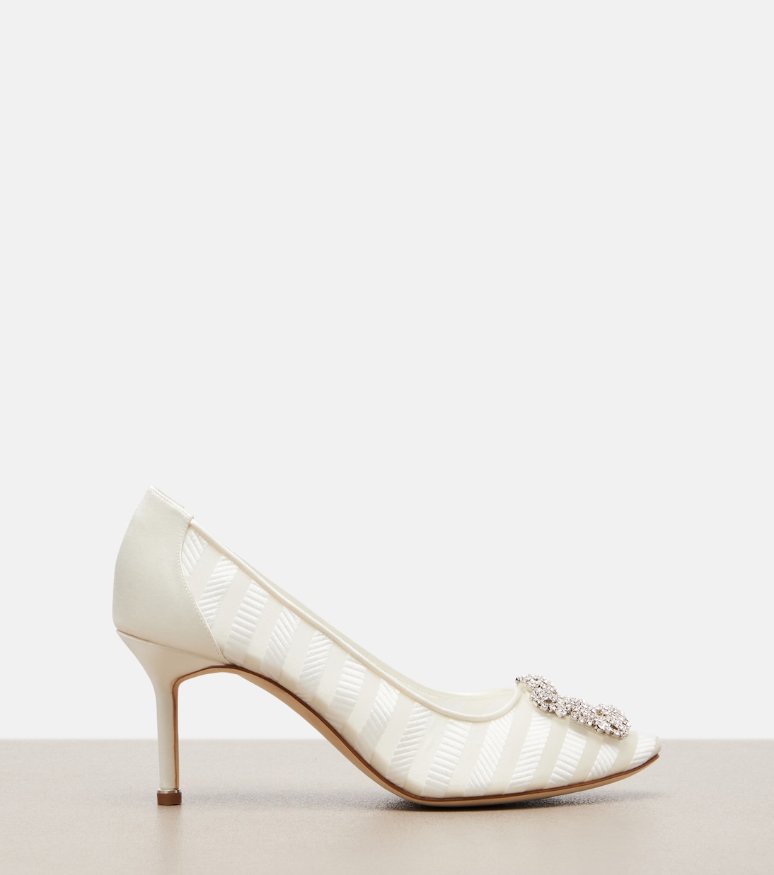 Pumps Hangisi aus Organza mit Kristallen | Manolo Blahnik