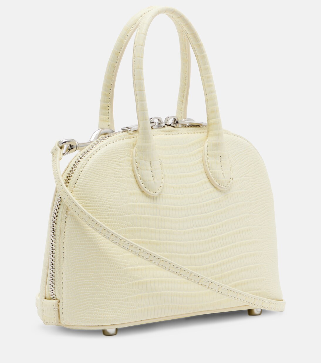 Lizard Small leather top-handle bag | Self-Portrait