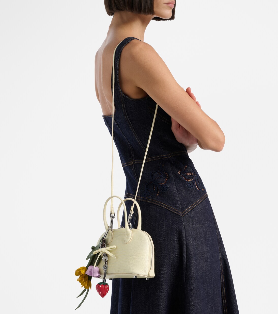 Lizard Small leather top-handle bag | Self-Portrait