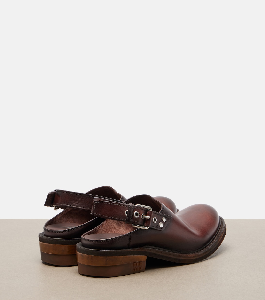 Foule leather clogs | Miu Miu