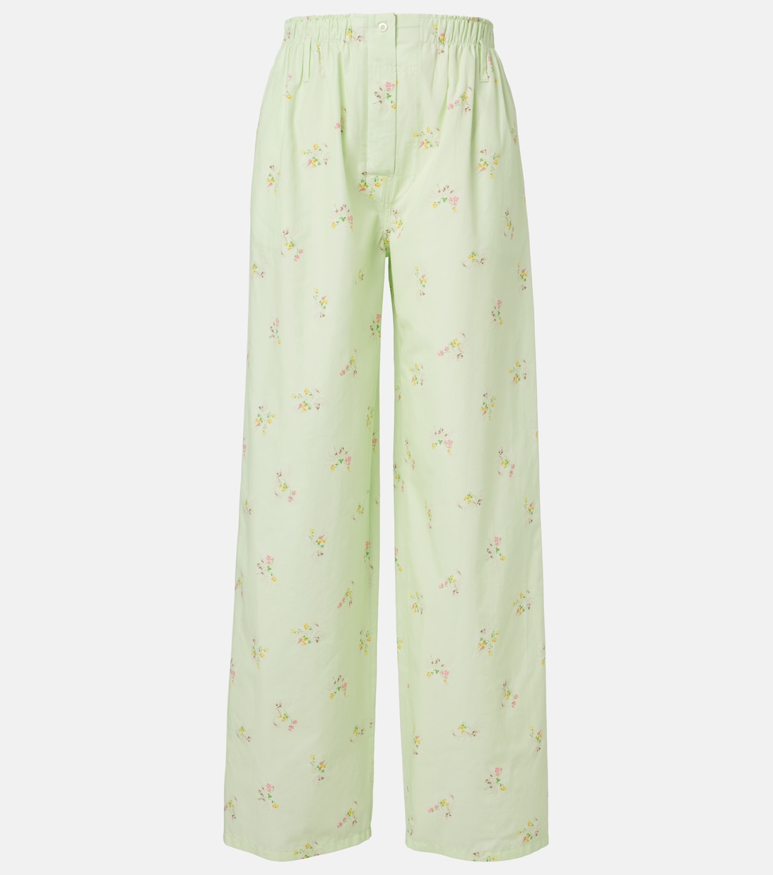 Floral cotton wide-leg pants | Prada