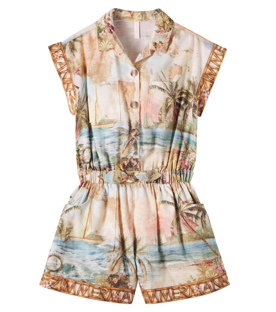 Mahon printed cotton romper | Zimmermann Kids