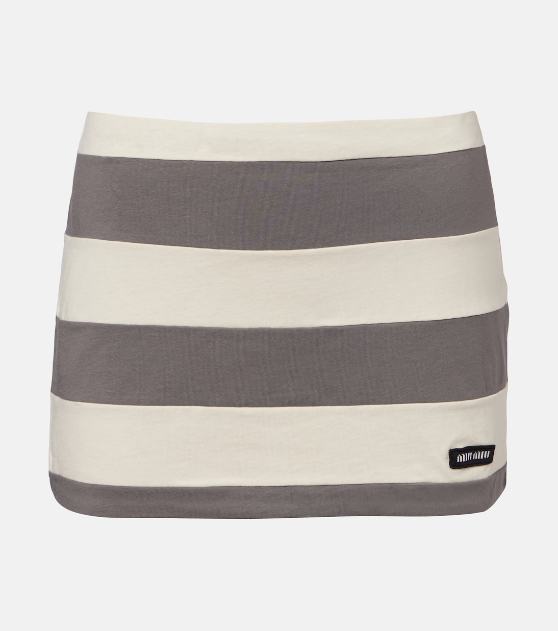 Striped cotton jersey miniskirt | Miu Miu