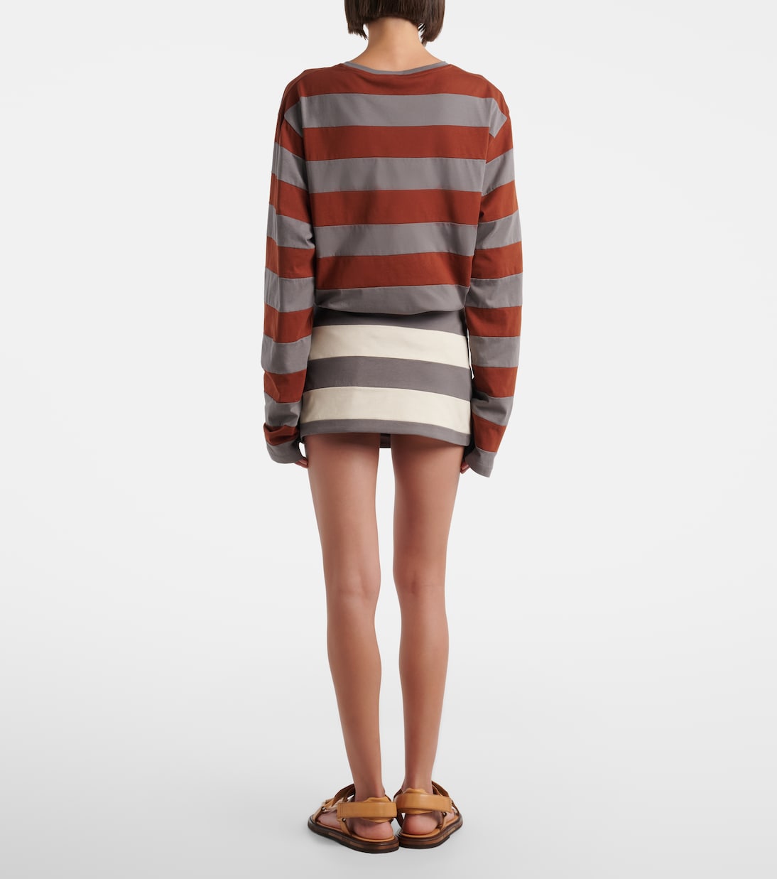 Striped cotton jersey miniskirt | Miu Miu