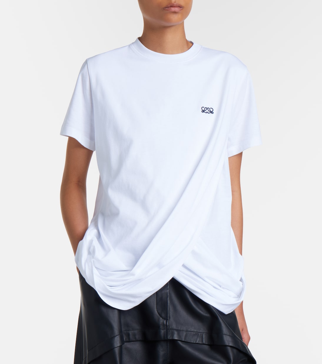 Double L draped cotton T-shirt | Loewe