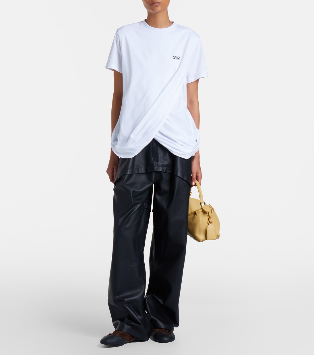 Double L draped cotton T-shirt | Loewe
