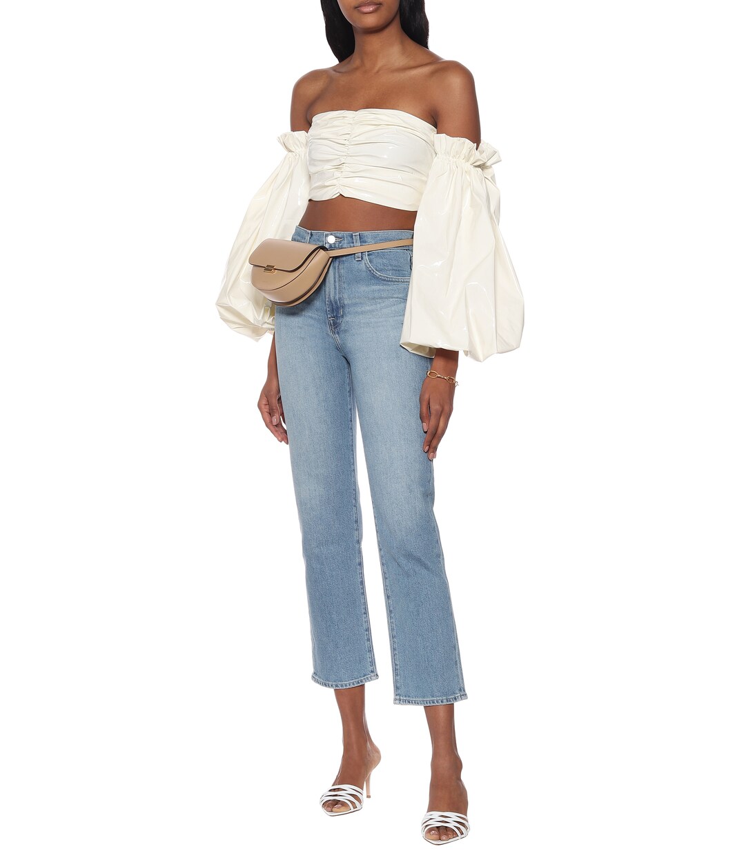 Top Phoebe raccourci à encolure bardot | Rotate