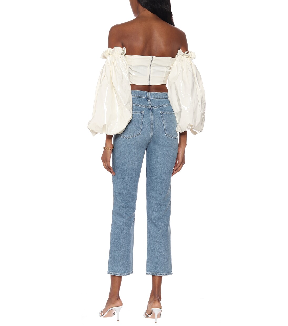 Top Phoebe raccourci à encolure bardot | Rotate