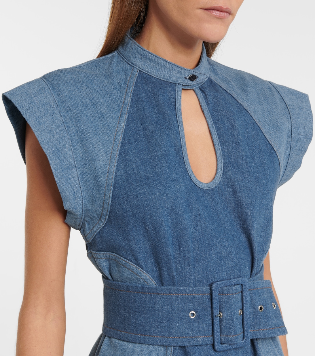 Miniabito di jeans con cintura | Chloé