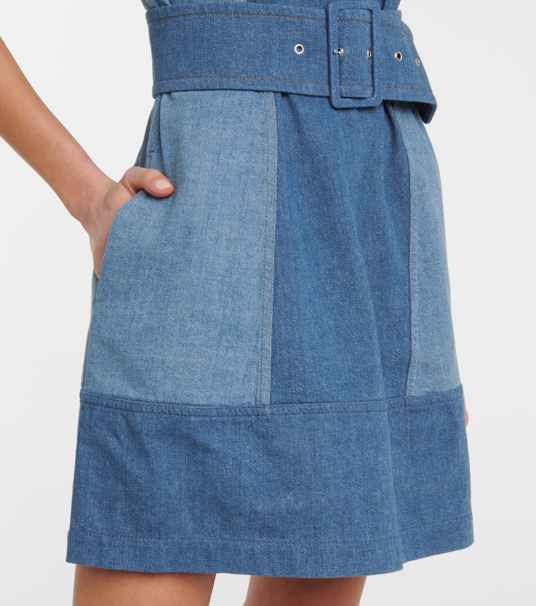 Miniabito di jeans con cintura | Chloé