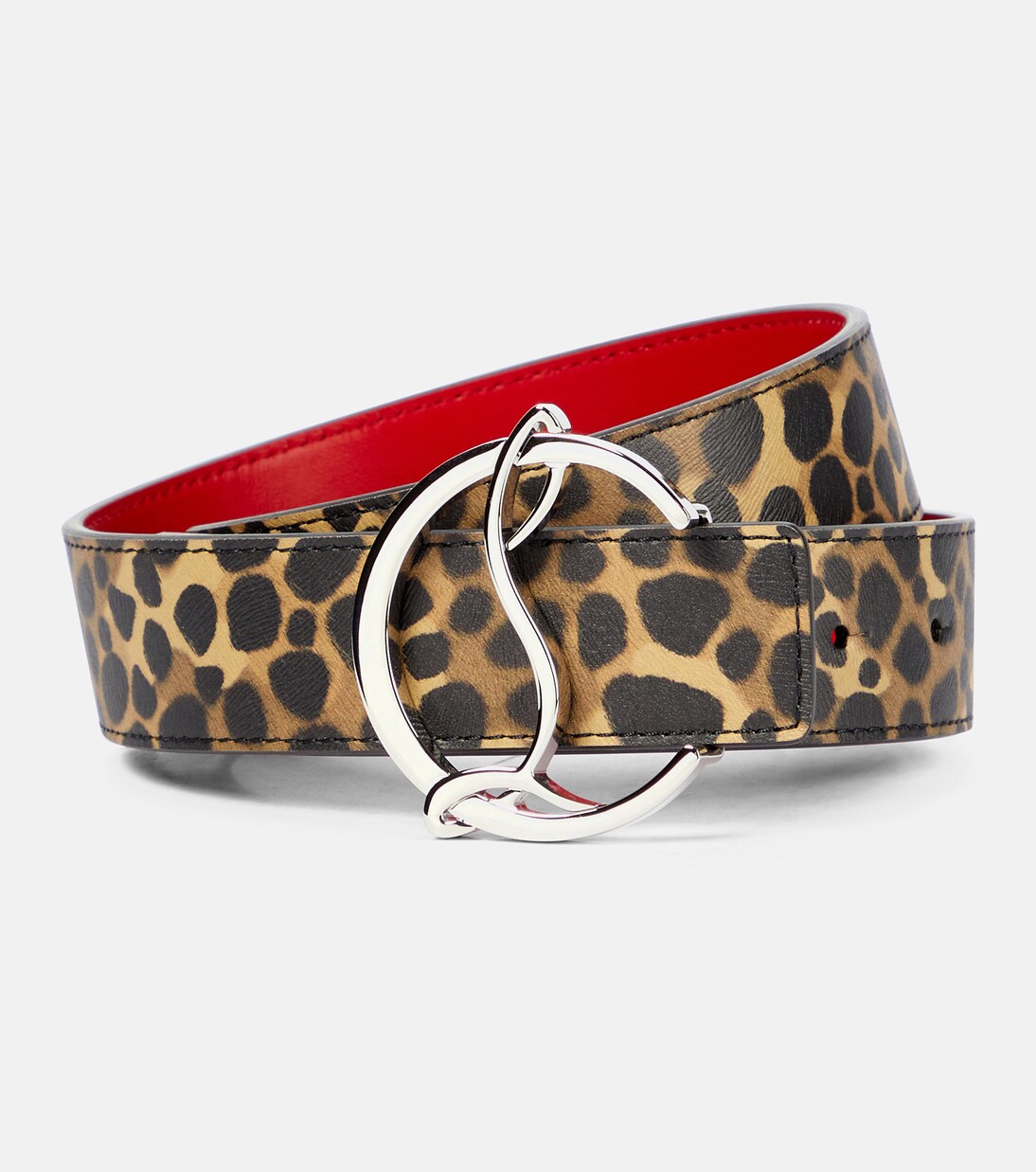 Leopard-print leather belt | Christian Louboutin