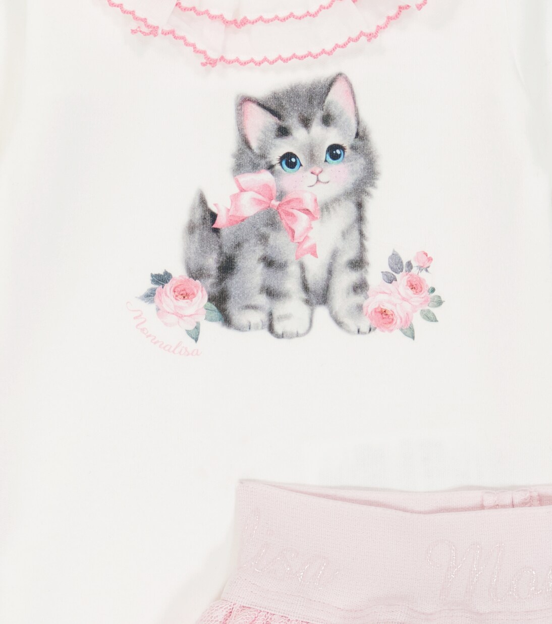 Baby cotton onesie, skirt and headband set | Monnalisa