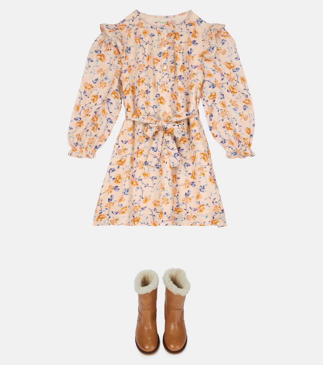 Shearling-trimmed leather boots | Bonpoint