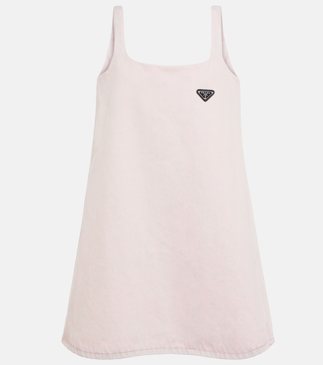 Logo denim A-line minidress | Prada