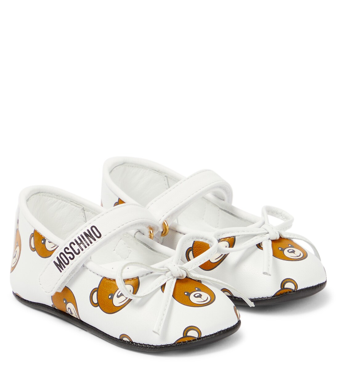 Baby printed leather ballet flats | Moschino Kids