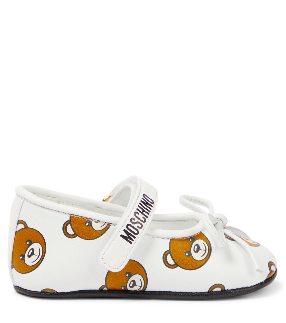 Baby printed leather ballet flats | Moschino Kids